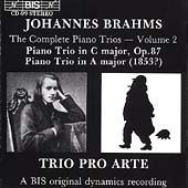 Pro Arte Trio Brahms Complete Piano Trios Vol 2 Trio Pro Arte