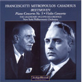 Beethoven: Piano Concerto No.5 Op.73 "Emperor"(9/19/1955), Violin Concerto Op.61 (10/26/1952) / Robert Casadesus(p), Dimitri Mitropoulos(cond), NYP