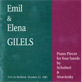 Emil & Elena Gilels -Piano Pieces for Four Hands by Schubert & Stravinsky: Schubert: Divertimento D.823 -Andantino Varie; Stravinsky: 5 Easy Pieces -Andante, Balalaika, etc (10/12/1981)