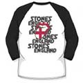 Rolling Stones 復刻 ラグランTシャツ ENGLAND (L/白黒)(7部袖)