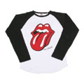 The Rolling Stones 復刻ラグランTシャツ 「1989 North American」 (白黒/Lサイズ)