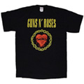 Guns N' Roses 「Heart Thorn Wreath」 T-shirt Black/M