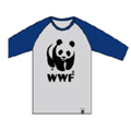 WWF Panda LOGO Raglan Sleeve Shirts M.Gray&Navy/Sサイズ