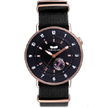 Vestal Watch 「SURVEYOR24」 Black Grosgrain×Rose Gold Black SSS003