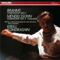 ブラームス:交響曲第1番/メンデルスゾーン:交響曲第4番「イタリア」:キリル・コンドラシン指揮/ACO