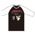 Gremlins Stripe Metallica Sleeve Shirts Black&White/Lサイズ