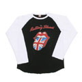 The Rolling Stones 復刻ラグランTシャツ 「UK Tour 1971l」 (黒白/Lサイズ)