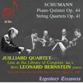 SCHUMANN:PIANO QUINTET OP.44/STRING QUARTET NO.1-3 (1963-1967):JUILLIARD QUARTET/LEONARD BERNSTEIN(p)