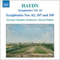 󡦥ޥ/Haydn Symphonies Vol.34 - No.62, 107, 108, La Vera Costanza Overture, Lo Speziale Overture / Kevin Mallon(cond), Toronto Chamber Orchestra  [8572130]