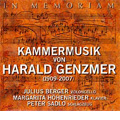 In Memoriam - Chamber Music of Harald Genzmer: Cello Sonata No.2, Piano Sonata, Concerto for Piano & Percussion / Julius Berger(vc), Margarita Hohenrieder(p), Peter Sadlo(perc)