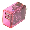 Melia AC充電器 同時充電対応Smart IC付き(CLEAR) ピンク