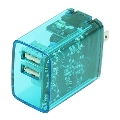 Melia AC充電器 同時充電対応Smart IC付き(CLEAR) ブルー