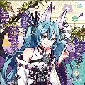 初音ミク 百鬼夜行 クッションカバー 妖狐 藤