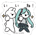 『初音ミクシリーズ』ステッカー/F すこぶる動くウサギコラボ