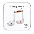 happy plugs イヤホン IN-EAR/ホワイトマーブルローズ