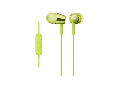 SONY スマートフォン用密閉型インナーイヤーレシーバー(リモコン付) MDR-EX150AP/Lime Green