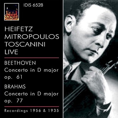 å㡦ϥեå/Beethoven Violin Concerto Op.61 (2/9/1956) Brahms Violin Concerto Op.77 (2/24/1935) / Jascha Heifetz(vn), Dimitri Mitropoulos(cond), NYP, etc[IDIS6528]