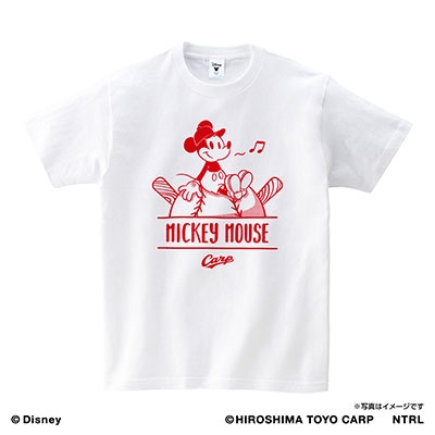 広島東洋カープ / ミッキーマウス (ひとやすみ) Tシャツ ホワイト Sサイズ