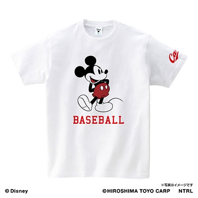 広島東洋カープ / ミッキーマウス (BASEBALL) Tシャツ ホワイト Sサイズ