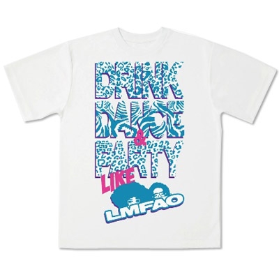 LMFAO / Drink,Dance and Party White T-shirt Lサイズ