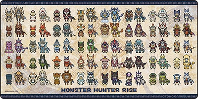 モンスターハンターライズ ゲーミングマウスパッド オトモガルクとオトモアイルー