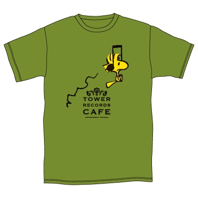 スヌーピー Tower Records Cafe T Shirt 15 シティグリーン Sサイズ