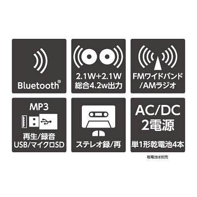 ORION [新品] ステレオ ラジカセ SCR-B5 ワイドFM対応