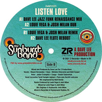 The Sunburst Band/Listen Love (Dave Lee &Louie Vega Mixes)ס[ZEDD12323]