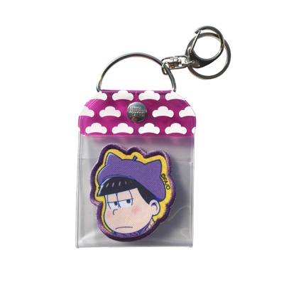 おそ松さん × TOWER RECORDS 缶バッジキーホルダー(ワッペン付き)一松(パープル)