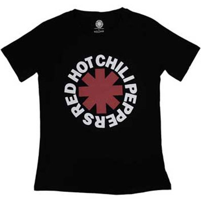 Red Hot Chili Peppers Classic Asterisk Ladies Black T-Shirt/レディース