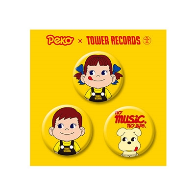 ペコちゃん × TOWER RECORDS 缶バッジ3個セット