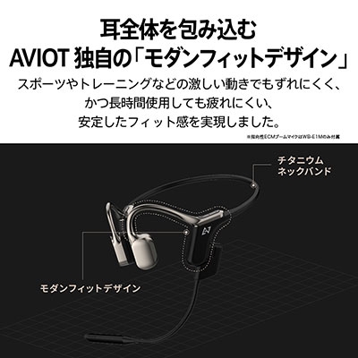 AVIOT 骨伝導イヤホン WB-E1-SL チタニウムシルバー