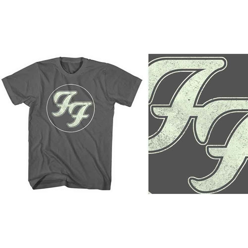 Foo Fighters/FOO FIGHTERS Gold FF Logo (Charcoal Grey)Tシャツ XL
