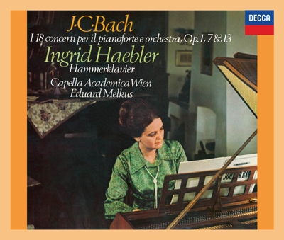 ヘブラー J.C. バッハ クラヴィーア協奏曲 1 2 3 4 5 6番 メルクス ウィーン フォルテピアノ Op.13 フィリップス録音 オリジナル 紙 美品