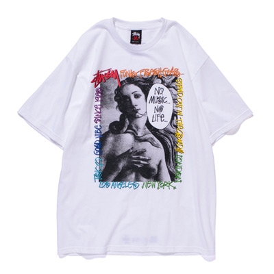 TOWER RECORDS×STUSSY Music is life Tee White/Lサイズ