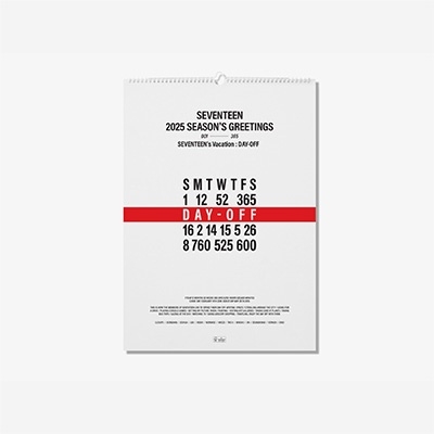 SEVENTEEN 2025 WALL CALENDAR