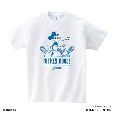 北海道日本ハムファイターズ ミッキーマウス ひとやすみ Tシャツ ホワイト 130cm