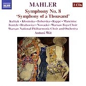 MAHLER:SYMPHONY NO.8"SYMPHONY OF A THOUSAND":ANTONI WIT(cond)/WARSAW NATIONAL PHILHARMONIC CHOIR AND ORCHESTRA/CARDINAL STEFAN WYSZYNSKI UNIVERSITY CHOIR/POLISH RADIO CHOIR IN KRAKOW/WARSAW BOYS CHOIR/BARBARA KUBIAK(S)/IZABELA KLOSINSKA(S)/ETC MAHLER:SYMPHONY NO.8"SYMPHONY OF A THOUSAND":ANTONI WIT(cond)/WARSAW NATIONAL PHILHARMONIC CHOIR AND ORCHESTRA/CARDINAL STEFAN WYSZYNSKI UNIVERSITY CHOIR/POLISH RADIO CHOIR IN KRAKOW/WARSAW BOYS CHOIR/BARBARA KUBIAK(S)/IZABELA KLOSINSKA(S)/ETC