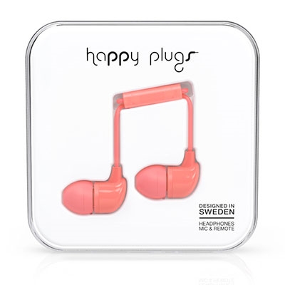 happy plugs イヤホン IN-EAR/コーラル[7714]