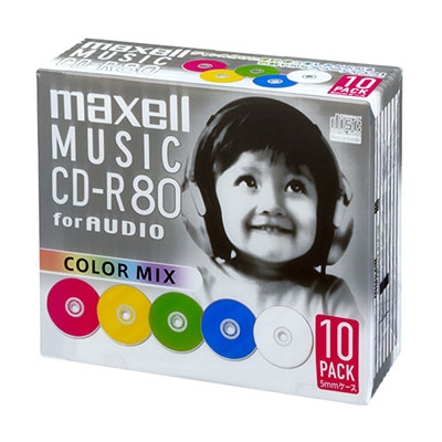 maxell CD-R 80分 COLOR MIX 10枚パック CDRA80MIXS1P10S