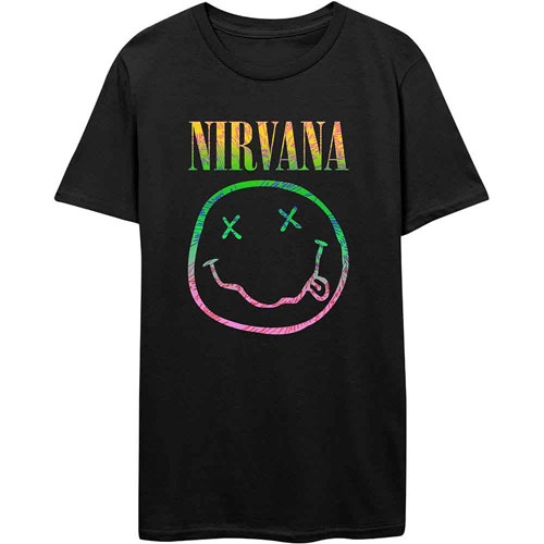 Nirvana/NIRVANA Sorbet Ray Happy Face (Black) T L[NIRVTS-16MBL]