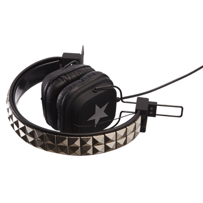 mix-style studs headphone / star black-pink