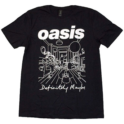 Oasis/Oasis-Definitely Maybe Line Drawing BLACK/S[OASTS-30MB/S]