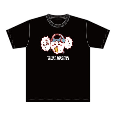 ちいかわ × TOWER RECORDS Tシャツ Lサイズ(ブラック)
