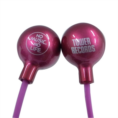 TOWER RECORDS カナル型インナーイヤーヘッドホン Hot Pink[MD01-0272]