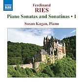 スーザン・カガン/Ries： Piano Sonatas &Sonatinas Vol.1 -Piano Sonatas Op.11-2, Op.11-1, Sonatina Op.45 (7/23, 10/22/2007) / Susan Kagan(p)[8570796]