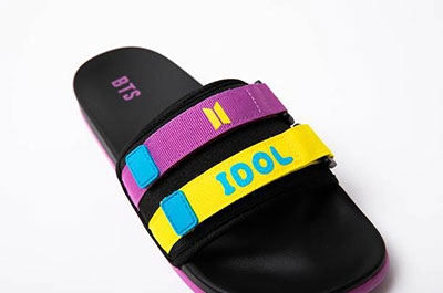BTS/BTS IDOL サンダル(24cm)/Purple・Yellow