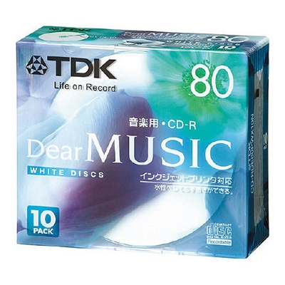 TDK 録音用CD-R(音楽用80分) ホワイトディスク 10P インクジェット対応