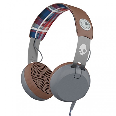 Skullcandy GRIND ヘッドホン Americana/Plaid/Gray(Mic付 TapTec仕様)