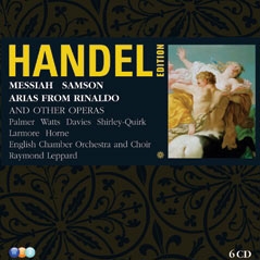 Handel : Messiah, Samson, Arias from Rinaldo & Other Operas / Raymond Leppard(cond), ECO & Choir, London Voices, Felicity Palmer(S), John Shirley-Quirk(Bs), etc